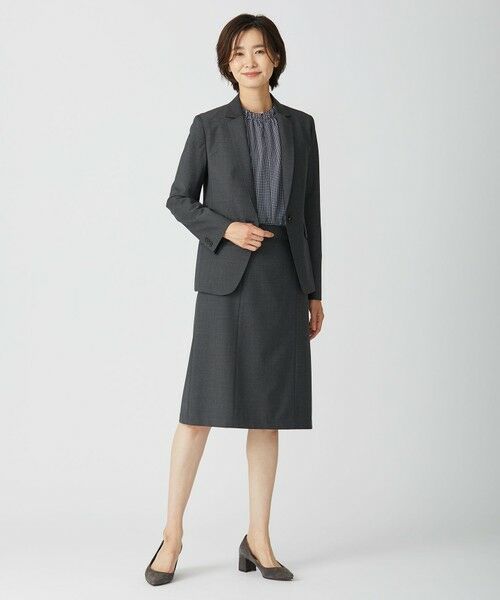 L size ONWARD(大きいサイズ) / エルサイズオンワード カットソー | 千鳥プリント スリットフリルネック カットソー | 詳細12