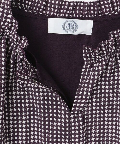 L size ONWARD(大きいサイズ) / エルサイズオンワード カットソー | 千鳥プリント スリットフリルネック カットソー | 詳細19