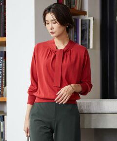 L size ONWARD(大きいサイズ) / エルサイズオンワード ニット・セーター | 【洗える】VISCO ボウタイ ニット