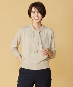 L size ONWARD(大きいサイズ) / エルサイズオンワード ニット・セーター | 【洗える】VISCO ボウタイ ニット