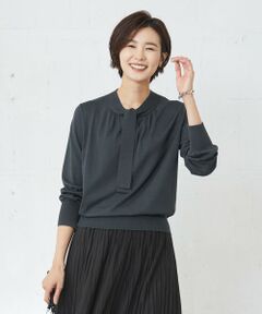 L size ONWARD(大きいサイズ) / エルサイズオンワード ニット・セーター | 【洗える】VISCO ボウタイ ニット