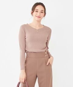 L size ONWARD(大きいサイズ) / エルサイズオンワード ニット・セーター | 【洗える】メタルポイントリブ ニット