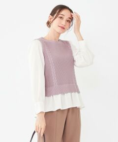 L size ONWARD(大きいサイズ) / エルサイズオンワード ニット・セーター | 【洗える】シャツコンビ ニット