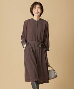 L size ONWARD(大きいサイズ) / エルサイズオンワード ロング・マキシ丈ワンピース | 【洗える】 ドビー幾何プリント ワンピース