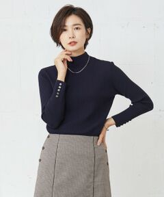 L size ONWARD(大きいサイズ) / エルサイズオンワード カットソー | 針抜きフライス ボトルネック カットソー