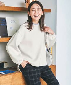 L size ONWARD(大きいサイズ) / エルサイズオンワード カットソー | 【2WAY】襟付マシュマロタッチ プルオーバー