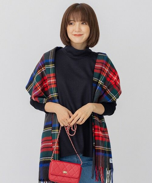 L size ONWARD(大きいサイズ) / エルサイズオンワード カットソー | 【洗える】ウールミルドジャージー カットソー(ネイビー系)