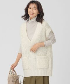 L size ONWARD(大きいサイズ) / エルサイズオンワード ベスト | ツイードニット ベスト