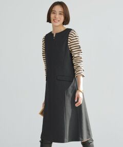 L size ONWARD(大きいサイズ) / エルサイズオンワード ロング・マキシ丈スカート | LANTECシャークスキン ジャンパースカート