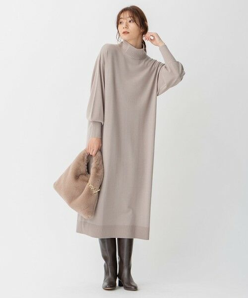 L size ONWARD(大きいサイズ) / エルサイズオンワード ミニ丈・ひざ丈ワンピース | 【洗える】ウールミックス ニットワンピース | 詳細1