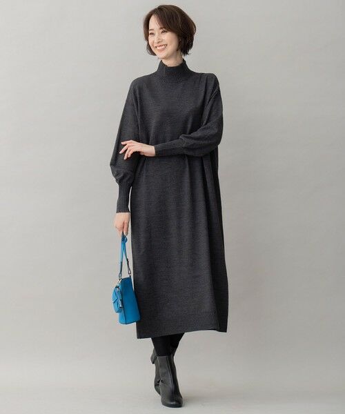 L size ONWARD(大きいサイズ) / エルサイズオンワード ミニ丈・ひざ丈ワンピース | 【洗える】ウールミックス ニットワンピース | 詳細6