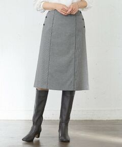 L size ONWARD(大きいサイズ) / エルサイズオンワード ミニ・ひざ丈スカート | 【洗える】Mixツイードチェック スカート