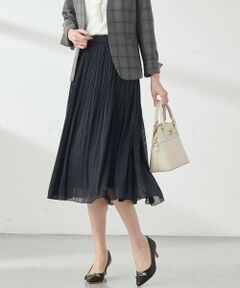 L size ONWARD(大きいサイズ) / エルサイズオンワード ミニ・ひざ丈スカート | シャイニープリーツ スカート