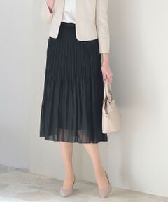 L size ONWARD(大きいサイズ) / エルサイズオンワード ミニ・ひざ丈スカート | シャイニープリーツ スカート