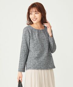 L size ONWARD(大きいサイズ) / エルサイズオンワード カットソー | 【洗える】ツイードライク カットソー