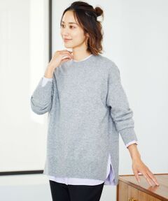 【洗える】CASHMERE BLEND クルーネック ニット