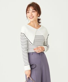 L size ONWARD(大きいサイズ) / エルサイズオンワード ニット・セーター | 【洗える】ビックカラーリブ ニット