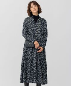 L size ONWARD(大きいサイズ) / エルサイズオンワード ロング・マキシ丈ワンピース | 【洗える】Ville de Paris プリント ティアード ワンピース