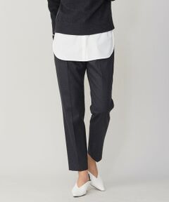 L size ONWARD(大きいサイズ) / エルサイズオンワード その他パンツ | 【洗える・WEB限定カラーあり】 ウールミルドサキソニー テーパードパンツ