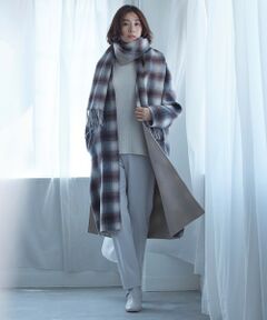 L size ONWARD(大きいサイズ) / エルサイズオンワード その他アウター | 【リバーシブル】ウールリバー ノーカラーロングコート