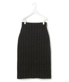 L size ONWARD(大きいサイズ) / エルサイズオンワード ミニ・ひざ丈スカート | 【洗える】ハウンドトゥースパターン ニットスカート