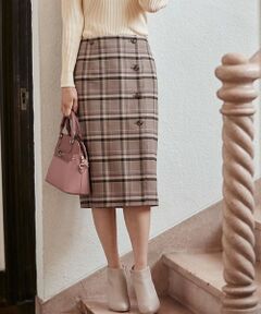 L size ONWARD(大きいサイズ) / エルサイズオンワード ミニ・ひざ丈スカート | 【美人百花10月号掲載】2WAYリバーシブルラップ スカート