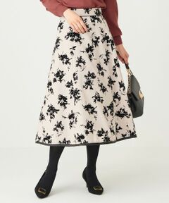 L size ONWARD(大きいサイズ) / エルサイズオンワード ミニ・ひざ丈スカート | フラワーブーケフロッキー スカート