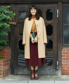 L size ONWARD(大きいサイズ) / エルサイズオンワード ミニ・ひざ丈スカート | ウールジャージー フレアシルエットスカート