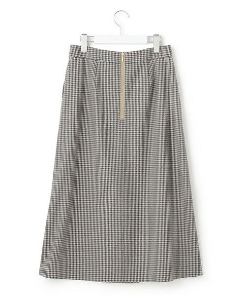 L size ONWARD(大きいサイズ) / エルサイズオンワード ミニ・ひざ丈スカート | ウールミルドストレッチ チェック フロントタックAラインスカート | 詳細12