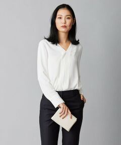 L size ONWARD(大きいサイズ) / エルサイズオンワード シャツ・ブラウス | 【洗える】 ソフトジョーゼット Vネックブラウス