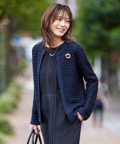 【洗える】TWEED KNIT カーディガン