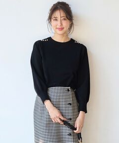 L size ONWARD(大きいサイズ) / エルサイズオンワード ニット・セーター | 【Oggi1月号掲載】ショルダーパール調 ニット