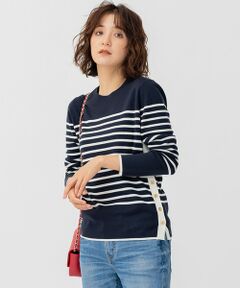 L size ONWARD(大きいサイズ) / エルサイズオンワード ニット・セーター | ウールブレンド ボーダー ニット