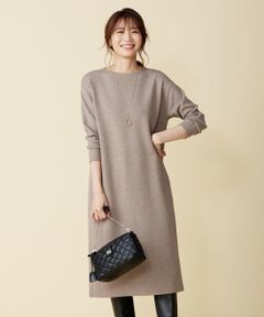 L size ONWARD(大きいサイズ) / エルサイズオンワード ミニ丈・ひざ丈ワンピース | 【洗える】レーヨンストレッチ ニット ワンピース