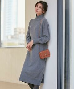 【CLASSY.12月号掲載】】ウールカシミヤブレンド ハイネック ワンピース