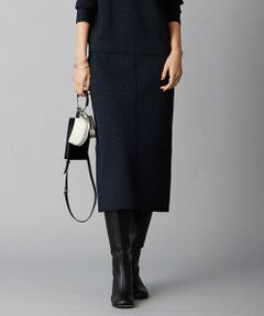 L size ONWARD(大きいサイズ) / エルサイズオンワード ミニ・ひざ丈スカート | 【洗える】 シャイニースムース ニットスカート