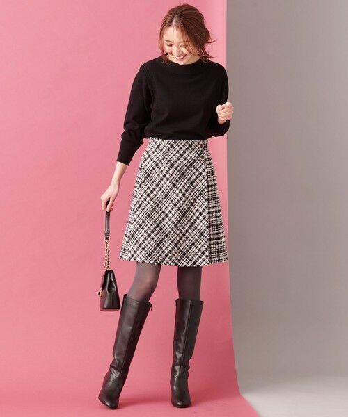 L size ONWARD(大きいサイズ) / エルサイズオンワード ミニ・ひざ丈スカート | ツイードラップミニ スカート | 詳細2