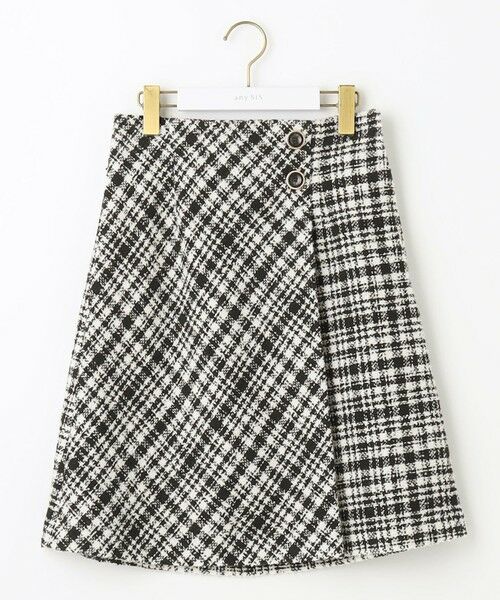 L size ONWARD(大きいサイズ) / エルサイズオンワード ミニ・ひざ丈スカート | ツイードラップミニ スカート | 詳細4