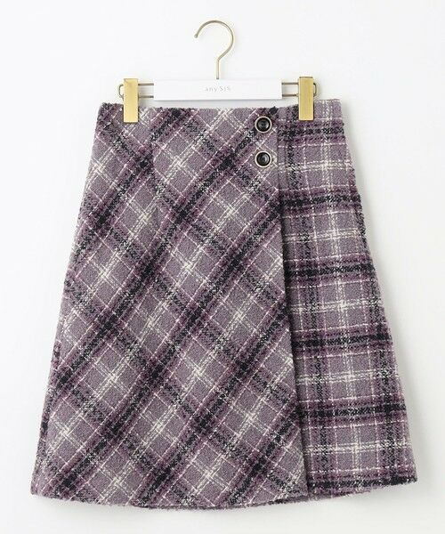 L size ONWARD(大きいサイズ) / エルサイズオンワード ミニ・ひざ丈スカート | ツイードラップミニ スカート | 詳細7