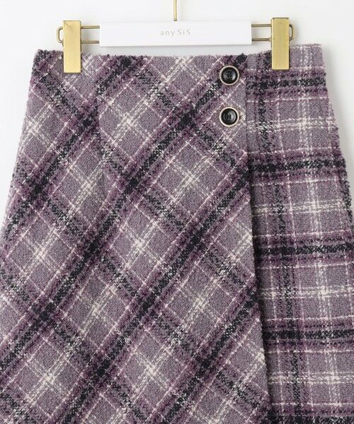 L size ONWARD(大きいサイズ) / エルサイズオンワード ミニ・ひざ丈スカート | ツイードラップミニ スカート | 詳細9