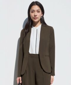 L size ONWARD(大きいサイズ) / エルサイズオンワード その他アウター | 【防シワ・速乾・洗える】Fied ノーカラージャケット