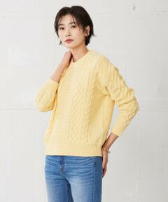 L size ONWARD(大きいサイズ) / エルサイズオンワード ニット・セーター | 【洗える】コットンアクリルコード アラン ニット