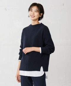 L size ONWARD(大きいサイズ) / エルサイズオンワード ニット・セーター | 【洗える】 SPIRALコード  ボトルネック ニット