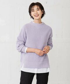 L size ONWARD(大きいサイズ) / エルサイズオンワード ニット・セーター | 【洗える】 SPIRALコード  ボトルネック ニット