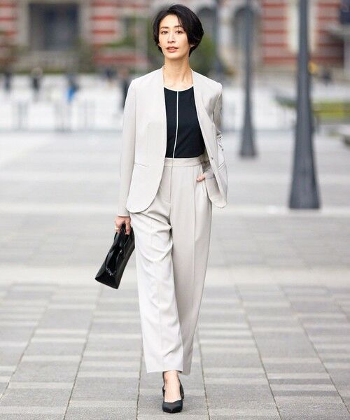 L size ONWARD(大きいサイズ) / エルサイズオンワード その他パンツ | 【新色追加・防シワ・速乾・洗える】Fied ワイドパンツ | 詳細10