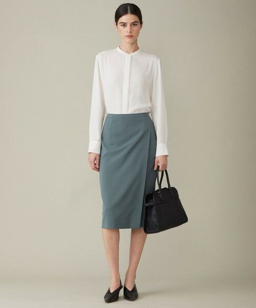 L size ONWARD(大きいサイズ) / エルサイズオンワード ミニ・ひざ丈スカート | 【新色追加・防シワ・速乾・洗える】Fied ラップ風スカート | 詳細14