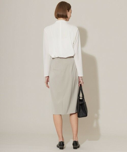 L size ONWARD(大きいサイズ) / エルサイズオンワード ミニ・ひざ丈スカート | 【新色追加・防シワ・速乾・洗える】Fied ラップ風スカート | 詳細18