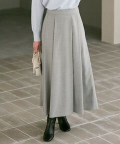 L size ONWARD(大きいサイズ) / エルサイズオンワード ミニ・ひざ丈スカート | 【洗える】ウールブレンドストレッチ フレアスカート