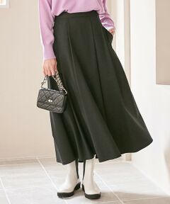 L size ONWARD(大きいサイズ) / エルサイズオンワード ミニ・ひざ丈スカート | 【洗える】ウールブレンドストレッチ フレアスカート