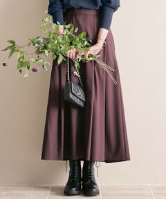 L size ONWARD(大きいサイズ) / エルサイズオンワード ミニ・ひざ丈スカート | 【洗える】ウールブレンドストレッチ フレアスカート